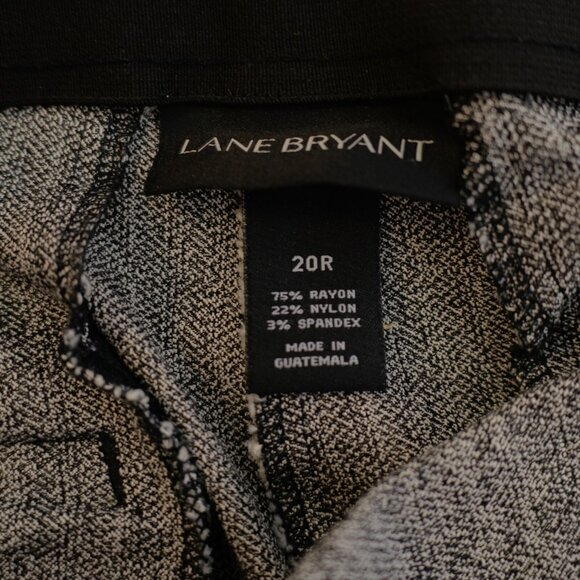 Lane Bryant 20R Gray Plaid Thick Rayon Nylon Spandex Dress Pants Mid Rise 40/27 - Picture 6 of 6